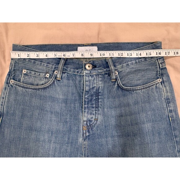 Mr P. Mens 32x32 Blue Button Fly Slim Fit Organic Selvage Denim Jeans Japan - Picture 8 of 10